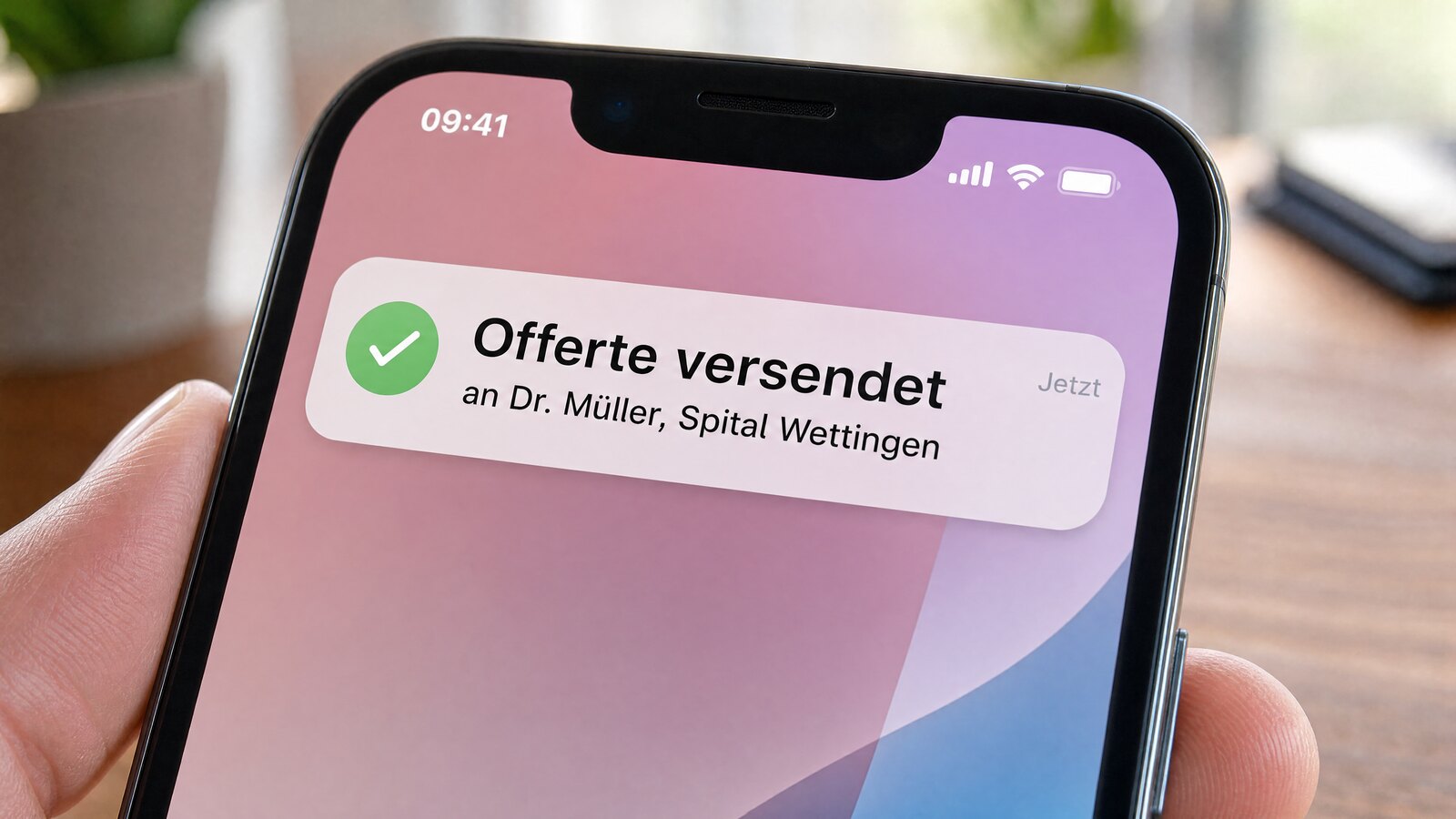 Offerte versendet Benachrichtigung